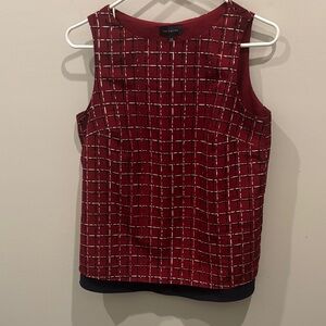 The Limited Red & White Grid Plaid Lined Tank Top